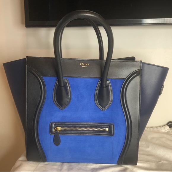 Celine Handbags - Celine Tri - Color Mini Luggage Suede/Leather